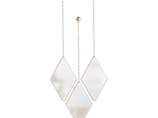 Καθρέπτες Τοίχου Dima Diamond Σετ 3τμχ 358777-880 Copper Umbra Μέταλλο