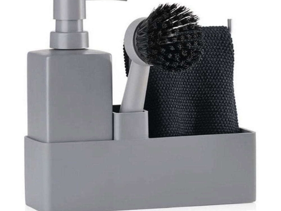 Σετ Πλυσίματος Πιάτων 15241 19x6x20,5cm Light Grey Zone Denmark Σιλικόνη,Κεραμικό