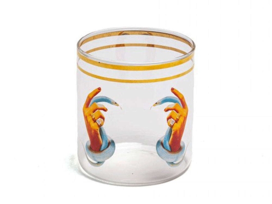 Ποτήρι Hands With Snakes 15981 8x8,5cm Multi Seletti Γυαλί