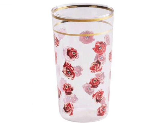 Ποτήρι Νερού Roses 15961 7x13cm Multi Seletti Γυαλί