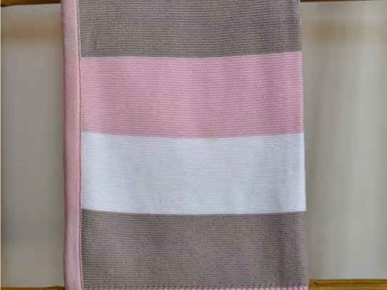 Κουβέρτα Βρεφική Πλεκτή 3095 Thin Stripes Pink Nexttoo Αγκαλιάς 70x90cm 100% Βαμβάκι