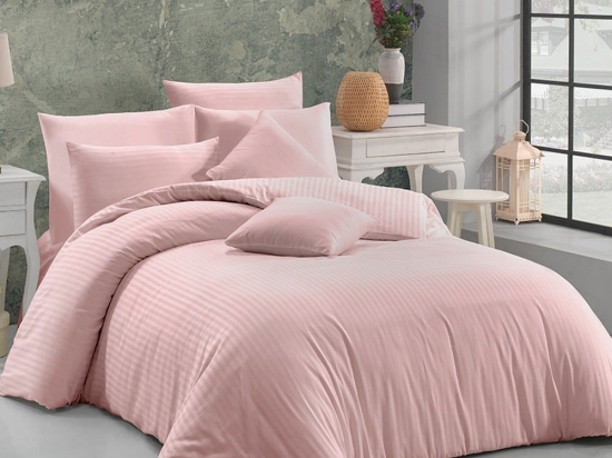 Πάπλωμα Next 3194 Satin Stripe Powder Nexttoo Υπέρδιπλο 220x240cm 100% Βαμβάκι