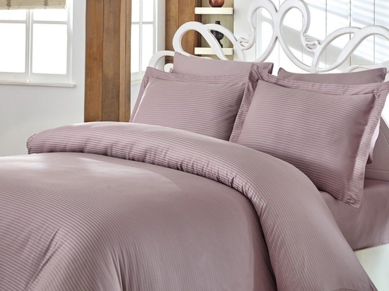 Πάπλωμα Next 3194 Satin Stripe Mauve Nexttoo Υπέρδιπλο 220x240cm 100% Βαμβάκι