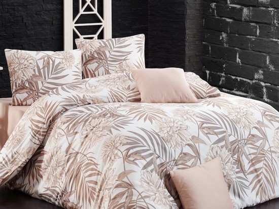 Σεντόνια Next 3196 (Σετ 4τμχ) Beige Nexttoo Υπέρδιπλο 100% Βαμβάκι