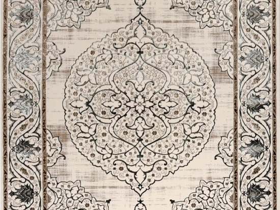 Χαλί Kashan 39550-040 Beige-Black Merinos 200X290cm