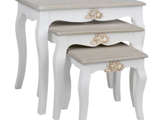 ΖΙΓΚΟΝ ΣΕΤ 3ΤΜΧ ΞΥΛΙΝΑ MELODY HM7006.02 ΛΕΥΚΑ ΓΚΡΙ ΠΑΤΙΝΑ