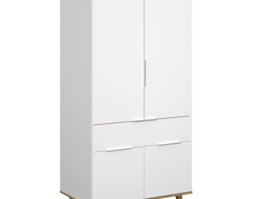 Ντουλάπα Neptune TO-NEPTUNE4D1S Δίφυλλη 88x55x197cm White-Sonoma Δίφυλλη