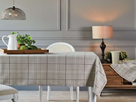 Τραπεζομάντηλο Criss Beige Kentia 140Χ220 Πολυέστερ