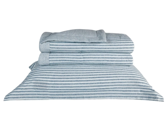 Κουβερλί Delia 19 Blue Kentia Υπέρδιπλo 220x240cm Βαμβάκι-Λινό