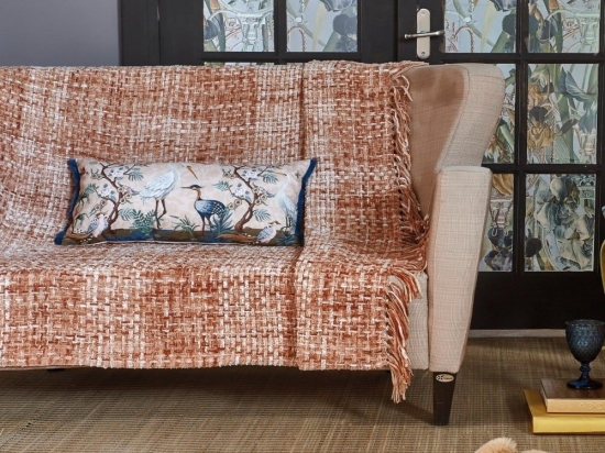 Ριχτάρι Nala Salmon Pink-Ecru Kentia Διθέσιο 180x240cm Πολυέστερ