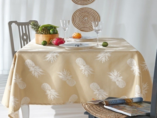 Τραπεζομάντηλο Ananas 11 Light Brown Kentia 170Χ310 Βαμβάκι-Πολυέστερ