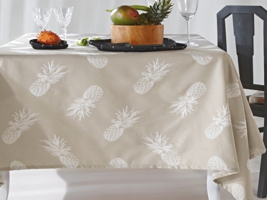 Τραπεζομάντηλο Ananas 26 Beige Kentia 170Χ310 Βαμβάκι-Πολυέστερ