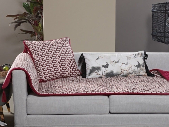 Futon Darel Bordeaux Kentia Διθέσιο 75x240cm Βαμβάκι-Πολυέστερ