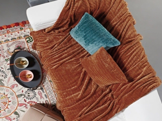 Ριχτάρι Harlow 06 Fleece Terracotta Kentia Πολυθρόνα 130x180cm Πολυέστερ