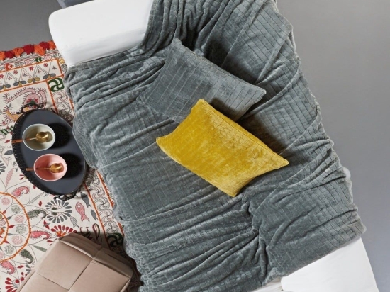 Ριχτάρι Harlow 22 Fleece Grey Kentia Διθέσιο 180x250cm Πολυέστερ
