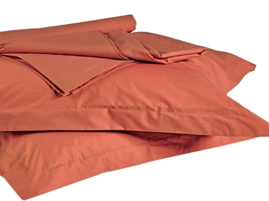 Σεντόνι True Col 1812 Με Λάστιχο Terracotta Kentia King Size 180x200cm 100% Πενιέ Βαμβάκι