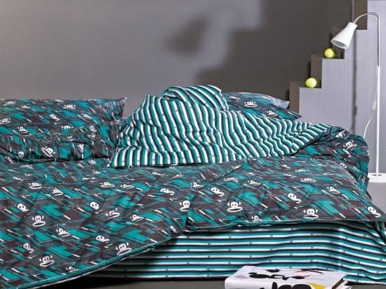 Σεντόνια Paul Frank 36 (Σετ 4τμχ) Black-Petrol Kentia Υπέρδιπλο 240x270cm 100% Βαμβάκι