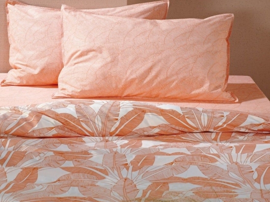 Μαξιλαροθήκες Badida 06A (Σετ 2τμχ) Peach Kentia 50Χ70 100% Βαμβακερό Περκάλι