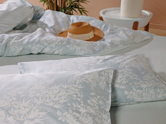 Μαξιλαροθήκες Elodie 38 (Σετ 2τμχ) Mint Green-White Kentia 50Χ70 100% Βαμβακοσατέν