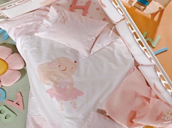 Παπλωματοθήκη Βρεφική Rozina (Σετ 2τμχ) Pink Kentia 100x140cm 100% Βαμβακοσατέν