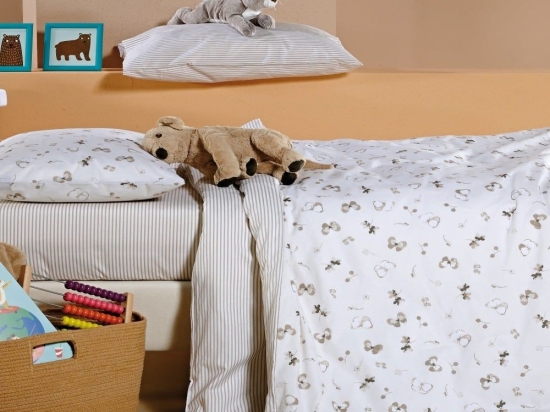 Παπλωματοθήκη Παιδική Tulia (Σετ 2τμχ) Ecru-Beige-Brown Kentia Μονό 160x240cm 100% Βαμβάκι