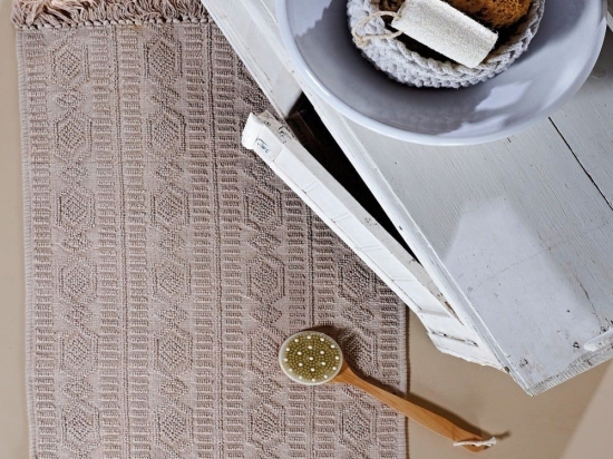 Πατάκι Μπάνιου Tomas 26 Beige Kentia 60Χ90 100% Βαμβάκι