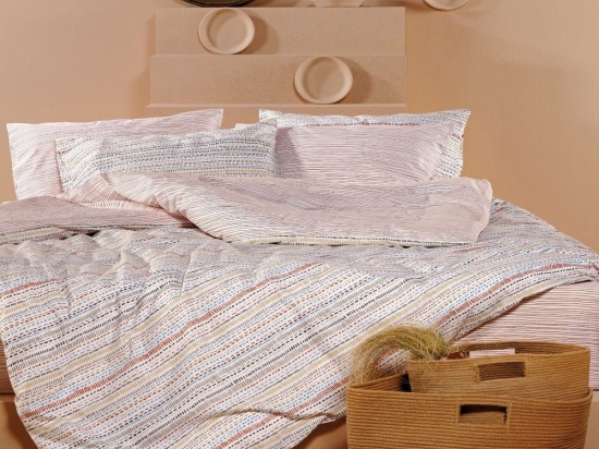 Σεντόνια Kilmi 06 (Σετ 3τμχ) Blue-Terracotta Kentia Μονό 160x270cm 100% Βαμβάκι