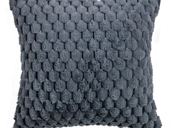 Μαξιλάρι Διακοσμητικό (Με Γέμισμα) Joselyn 24 Grey Kentia 50X50 50x50cm Οικολογική Γούνα