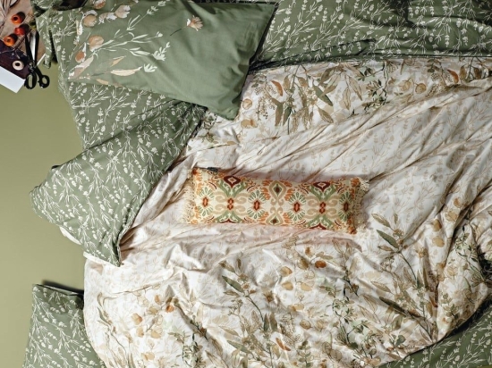 Πάπλωμα Beatrice 02 Beige-Green Kentia Υπέρδιπλο 220x240cm 100% Βαμβάκι