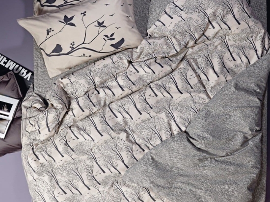 Πάπλωμα Benton 24 Beige-Anthracite Kentia Υπέρδιπλο 220x240cm 100% Βαμβάκι