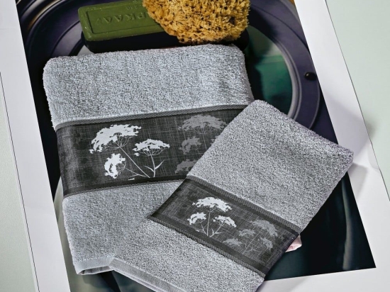 Πετσέτες Hope (Σετ 3τμχ) Grey Kentia Σετ Πετσέτες 70x140cm 100% Βαμβάκι