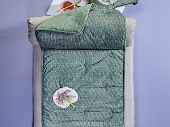 Futon Olia 02 Green Kentia Διθέσιο 75x160cm Βαμβάκι-Πολυέστερ