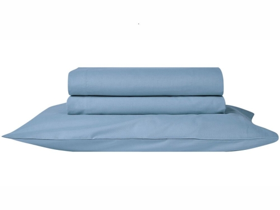 Σεντόνι Essential 19 Με Λάστιχο Blue Kentia Διπλό 140x235cm 100% Πενιέ Βαμβάκι