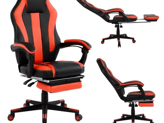 ΚΑΡΕΚΛΑ ΓΡΑΦΕΙΟΥ GAMING HM1064.01 SPEED ΜΑΥΡΟ ΚΟΚΚΙΝΟ & ΥΠΟΠΟΔΙΟ 72x76,5x123,5 cm