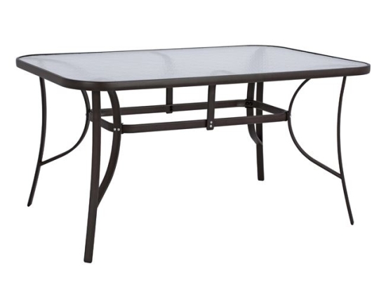 ΤΡΑΠΕΖΙ BRUNO 150X90Χ72Υεκ. ΚΑΦΕ ΜΕΤΑΛΛΙΚΟ ΜΕ ΓΥΑΛΙΝΗ ΕΠΙΦΑΝΕΙΑ HM5145.02