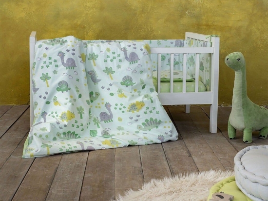 Κουβερλί Βρεφικό Happy Park Light Green Nima 100x140cm 100% Βαμβάκι