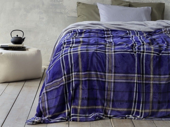Κουβέρτα Kester Blue Nima Υπέρδιπλo 220x240cm Polyester