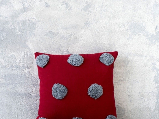 Μαξιλάρι Διακοσμητικό (Με Γέμιση) Borla Red Nima 45X45 100% Βαμβάκι