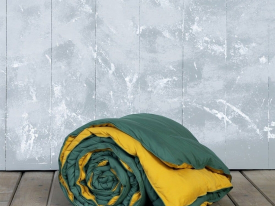 Πάπλωμα Abalone Green - Mustard Beige Nima Υπέρδιπλο 220x240cm Microfiber
