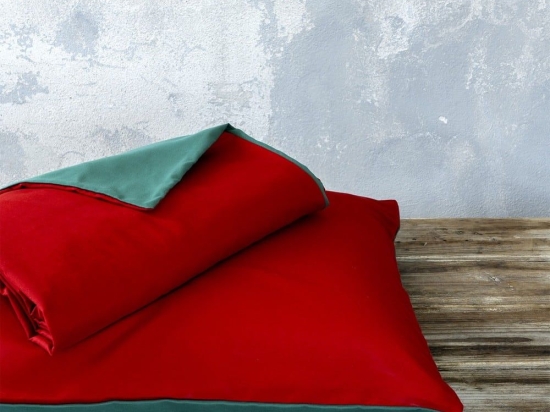 Παπλωματοθήκη Abalone (Σετ 3τμχ) Red - Green Nima Υπέρδιπλo 220x240cm Microfiber