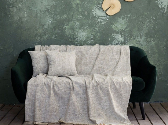 Ριχτάρι Estera Ivory Nima Τριθέσιο 180x300cm Chenille