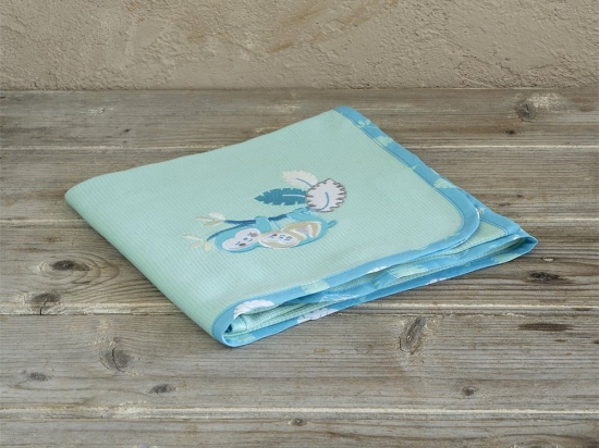 Κουβέρτα Βρεφική Πικέ Cuddly Light Blue Nima Αγκαλιάς 80x110cm 100% Βαμβάκι