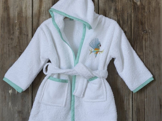 Μπουρνούζι Βρεφικό Macaw White-Green Nima