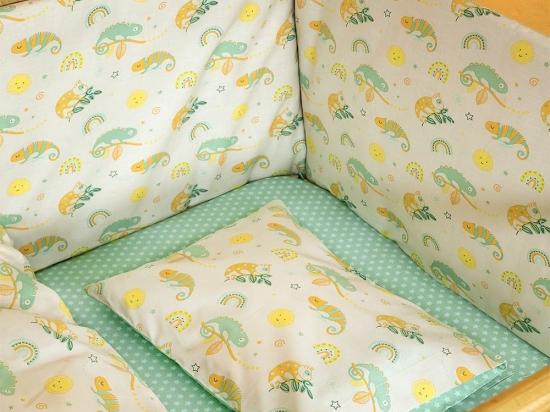 Πάντα Cute Chameleon Green-Yellow Nima 40x200cm 100% Βαμβάκι
