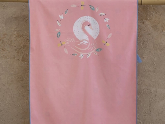 Πετσέτα Θαλάσσης Παιδική Pink Swan Pink Nima Θαλάσσης 70x140cm Microfiber