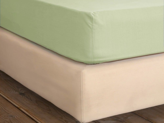 Σεντόνι Unicolors Με Λάστιχο Light Khaki Nima Μονό 100x234cm 100% Βαμβάκι