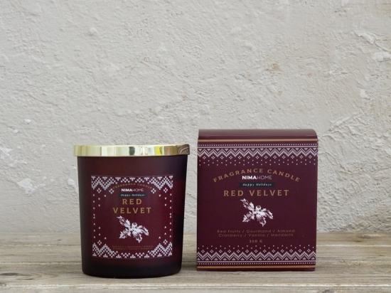 Αρωματικό Κερί Red Velvet 350gr Nima Κερί,Γυαλί