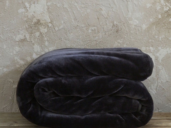 Κουβέρτα Βελουτέ Coperta Black Nima Υπέρδιπλo 220x240cm Πολυέστερ