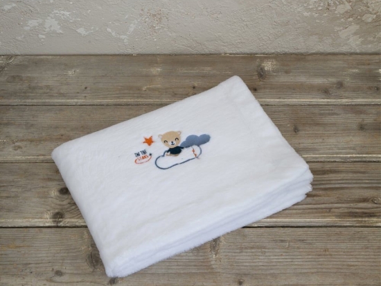 Κουβέρτα Βρεφική Nighty Night White-Blue Nima Κούνιας 110x140cm Πολυέστερ