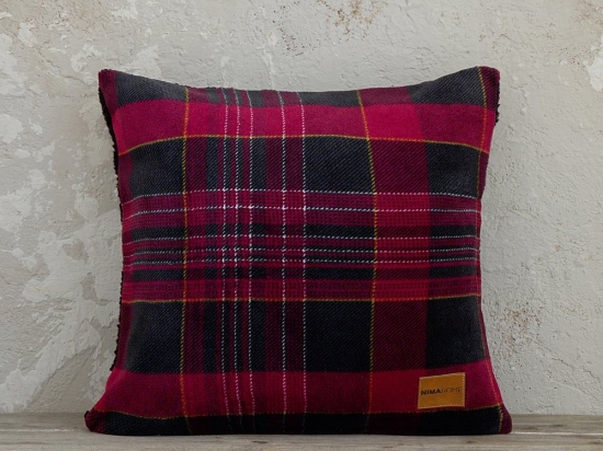 Μαξιλάρι Διακοσμητικό (Με Γέμιση) Noit Red-Black Nima 45X45 Πολυέστερ